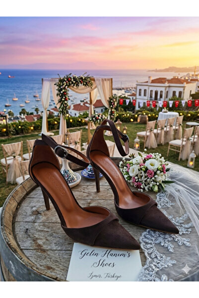 ŞAWURO Evening Dress Shoes Zara Suede Pointed Toe Heel Height 11 cm