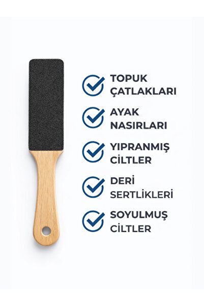 AKTARFAN Ahşap Saplı Topuk Törpüsü ve Ponza Taşı Doğal Ayak Bakım Seti