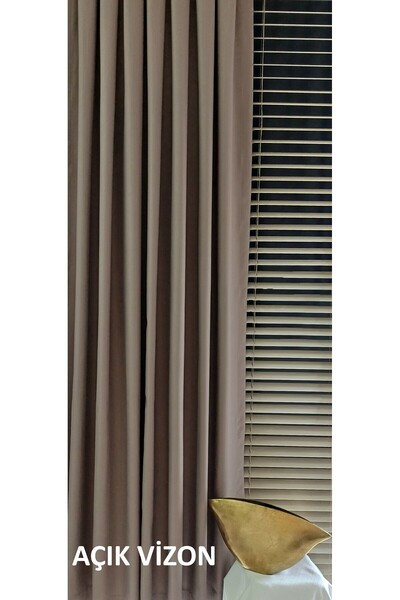 venedik home Κουρτίνα φόντου σε ανοιχτόχρωμο βιζόν από λινό Milas (ΧΩΡΙΣ ΠΙΛΕ...