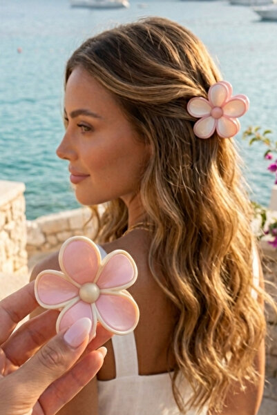 monalisatoka 2'li Set Daisy Papatya Model Büyük Boy Mandal Saç Tokası
