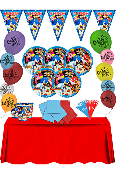 Sonic Σετ στολιδιών για πάρτι γενεθλίων Boom Hedgehog για 24 άτομα