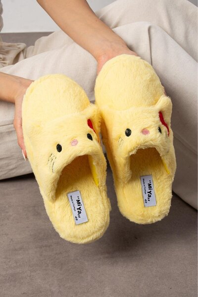 Slipcat Γυναικείες βελούδινες παντόφλες σπιτιού με αθόρυβη βάση με φιγούρα Panda