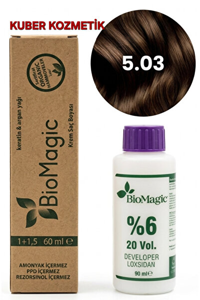 BIOMAGIC 5.03 Fındık Kabuğu Organik İçerikli Amonyaksız Kalıcı Saç Boyası