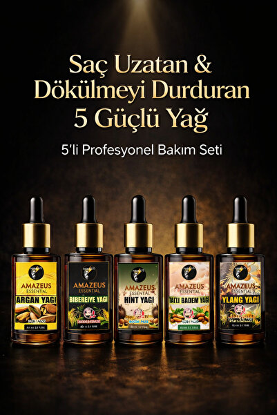 Amazeus HIZLI UZAMA & DÖKÜLME KARŞITI 7'Lİ BİTKİSEL YAĞ SETİ (ARGAN, BİBERİYE...