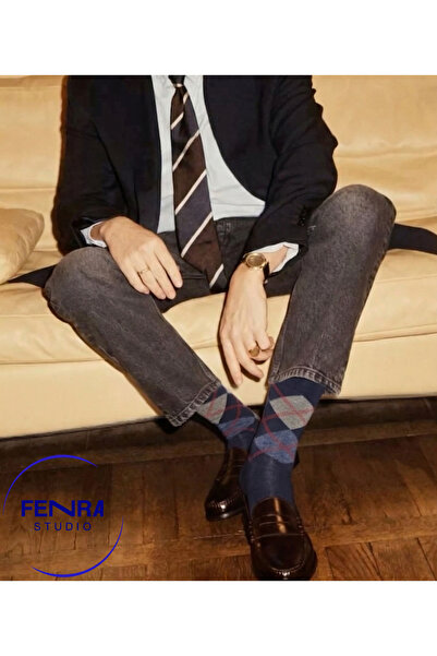 FENRA STUDIO Ανδρικές κάλτσες 6-συσκευασίας σκούρου χρώματος Με μοτίβο μπακλα...