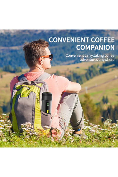 Vest Espressor portabil, 15 bari, 7500 mAh, gri, încălzire automată