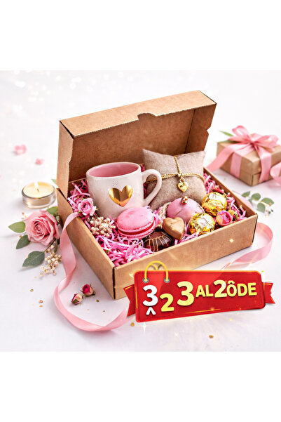 Doğahome Premium Kraft Hediye Kutusu 17x12,5x5,5 cm – Pembe Kırpık Kağıt Dolg...