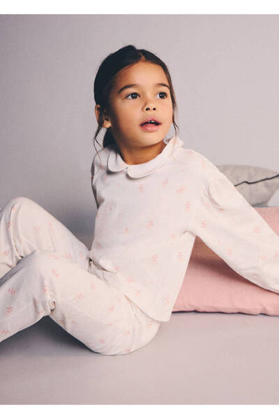 MANGO Baby Baby Collar Patterned Pajamas