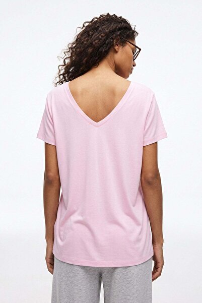 COTENCONCEPT Μπλουζάκι με λαιμόκοψη V μπροστά και πίσω Basic Με μείγμα βισκόζης