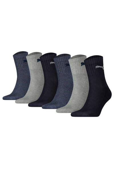 Puma Unisex Sportsocken, 6 Paar - Short Crew Socks, Tennissocken, einfarbig
