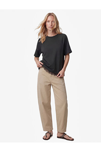 Koton Μπλουζάκι από ύφασμα Modal, στενή εφαρμογή, κοντό μανίκι, λαιμόκοψη ποδ...