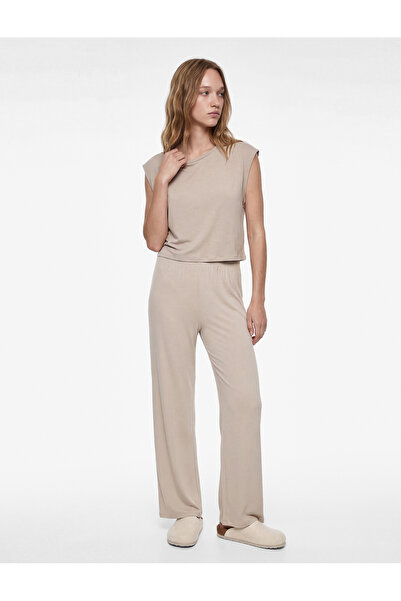 Koton Άνετο μπλουζάκι πιτζάμας με κοντό μανίκι και λαιμόκοψη Μοντάλ