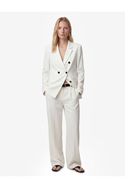 Koton Παντελόνι με φαρδιά μπατζάκια με λεπτομέρεια ζώνης από μείγμα βισκόζης ...