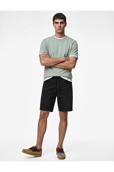 Koton Τζιν σορτς βερμούδα με κορδόνια στη μέση και λεπτομέρεια τσέπης