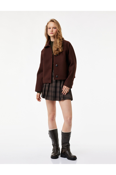 Koton Uzun Kollu Klasik Yaka Düğmeli Cep Detaylı Ceket