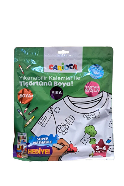 carioca Boyanabilir Tişört-Keçeli 3-4 Yaş Kalem Hediyeli Ln-80005