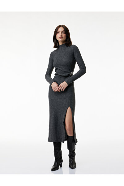 Koton X Şahika Ercümen - ψηλός λαιμός Φόρεμα μίντι με μολύβια με μακριά μανίκ...