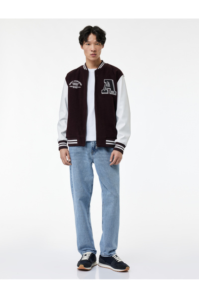 Koton Μακρυμάνικο μπουφάν με φερμουάρ με χρωματική αντίθεση