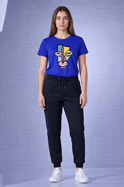 x-compass life Unisex Oversize T-Shirt & Sweatpants Set – Modern Abstract Fac...