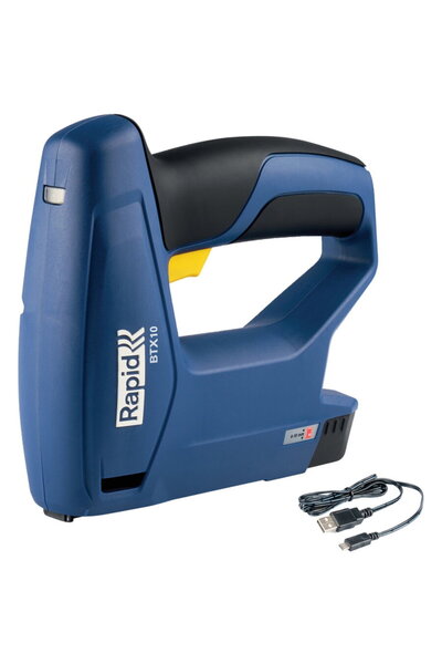 Rapid 5001496, pistol capsator cu acumulator BTX10, functional cu capse No. 5...