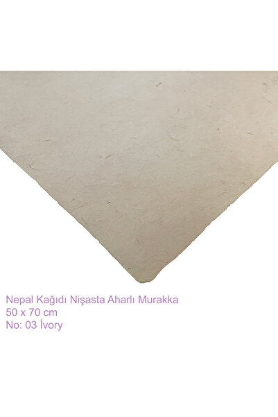 VERA SANAT Tiryakiart Handmade Nepalese Paper Murakka 50X70 cm 03 Ivory
