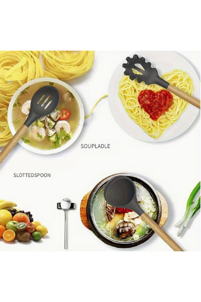 alharbi22est Kitchen Utensils Set 12 Pieces of Silicone Cooking Utensils Set ...