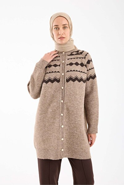 Invee Miras wool knitwear cardigan mink