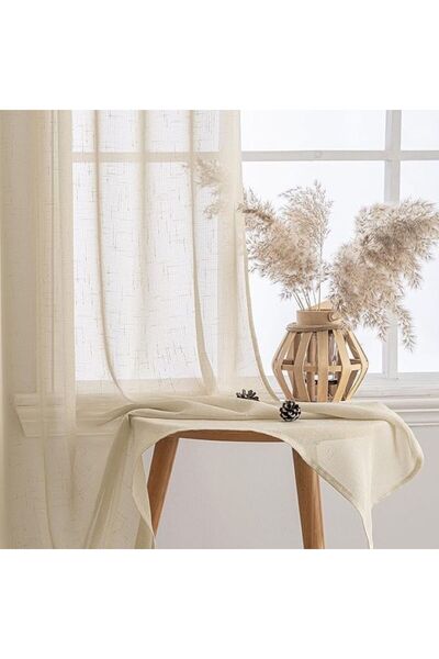 MIULEE Sheer Curtains Set of 2 - 140 x 122H cm, Semi-Transparent, Elegant Design
