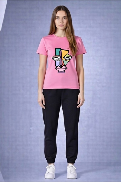 x-compass life Unisex Oversize T-Shirt & Sweatpants Set – Modern Abstract Fac...