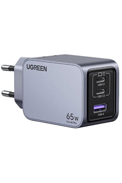 Ugreen Incarcator retea Nexode Pro 65W, GaN, 2x USB-C, 1x USB-A, cu cablu USB...