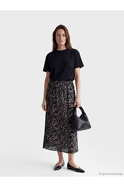 LC Waikiki Rmz Gi̇yi̇m Farkiyla Embroidered Belmando Flared Skirt with Waist ...