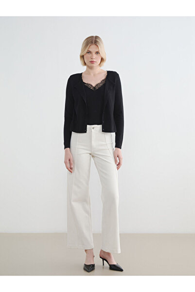 LC Waikiki LCW Jeans Λευκό Γυναικείο Τζιν Παντελόνι με φαρδιά μπατζάκια