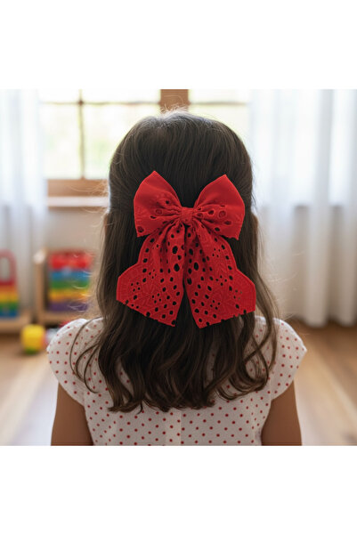 egomi kalpten gelen elle üretilen Red Scallop Bow Clip Buckle