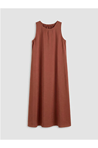 LC Waikiki Lcw Comfortgreen Crew Neck Modal Blend Dress