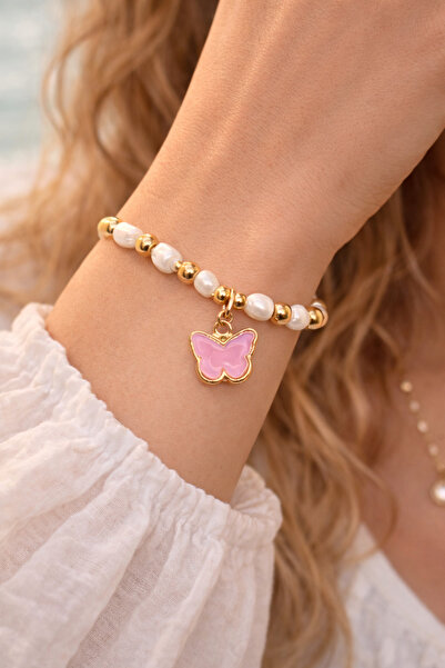 MakeWell Women's Natural Stone Look Sun Figured Bracelet Gold Color Chain Adj...