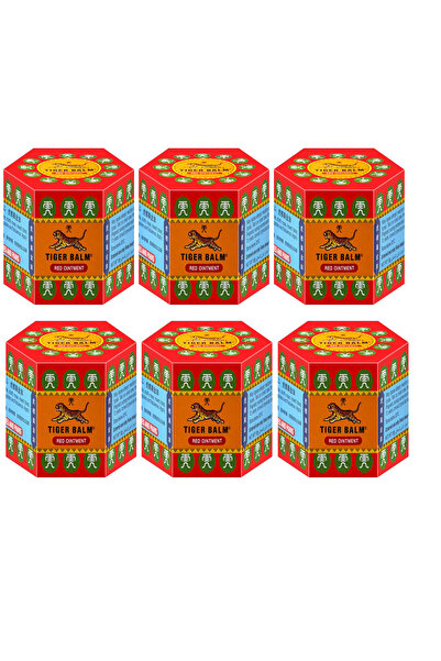 Tiger Balm Red Ointment 19.4 Gram Pack of 6 - Fast Absorbing Topical Balm for...