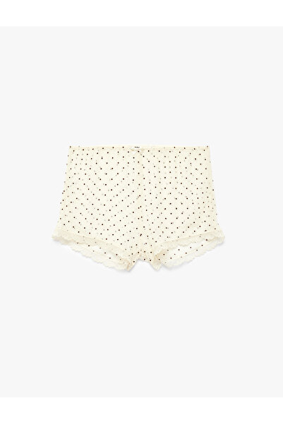 Koton Μίνι σορτς πιτζάμα με δαντέλα και σχέδιο πουά