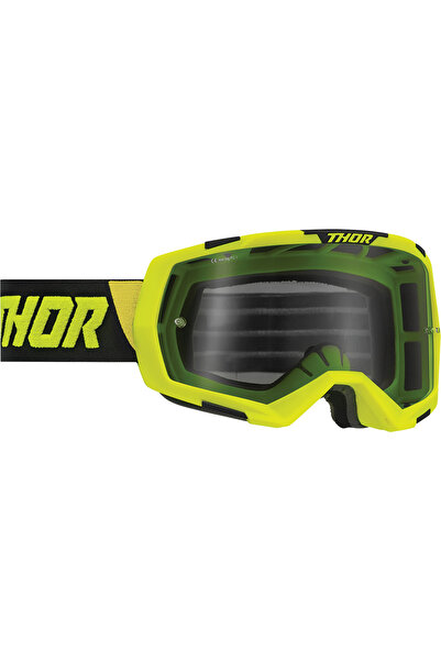 THOR Ochelari cross/atv Regiment, lentila fumurie, culoare lime/negru