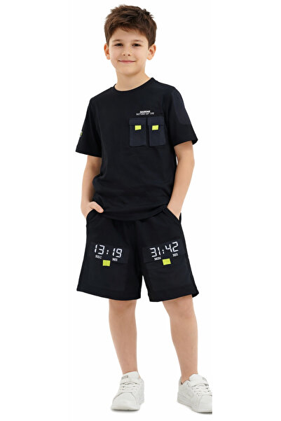 İrem Çocuk Giyim Boy's T-Shirt with Pockets, Shorts with Pockets, Watch Lette...