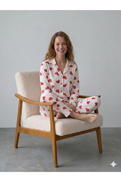 FAMES PİJAMA Summer Buttoned Women's Pajama Set