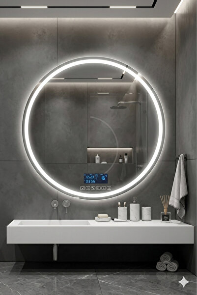 Avend HD Akıllı Bluetoothlu Buhar Tutmayan Dijital Ekran 3 Renk Ledli 75 CM B...
