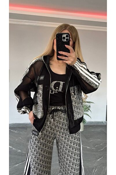 RED WOMAN FASHİON Mesh Denim Set