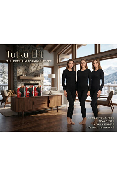 Tutku Elit 3-Piece Women's Thermal Top Long Sleeve Underwear Bodysuit