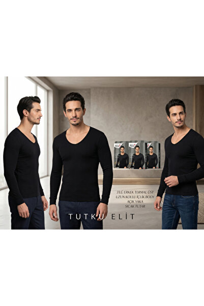 Tutku Elit 3-Piece Men's حراري Top Long Sleeve Underwear Body
