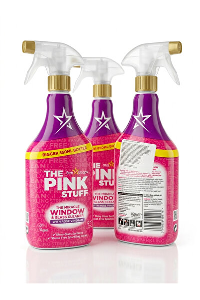 THE PINK STUFF glass solution 850ml x3 pcs