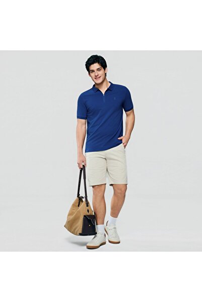 Giordano Men's Slim Fit Small Lion Zipper Polo