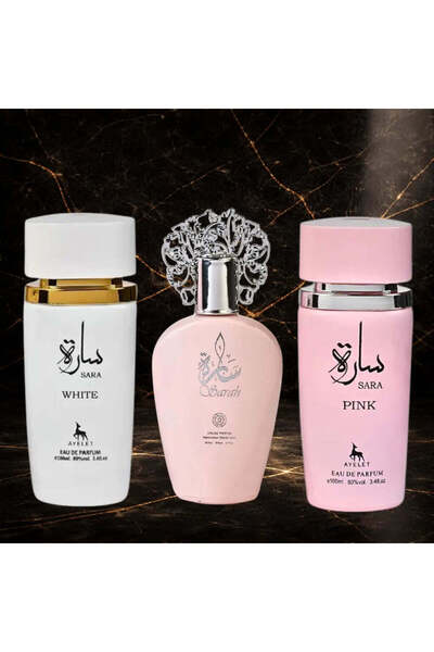 Ayelet Σετ 3 ανατολίτικων αρωμάτων για γυναίκες - Σάρα Γουάιτ + Σάρα + Σάρα Πινκ