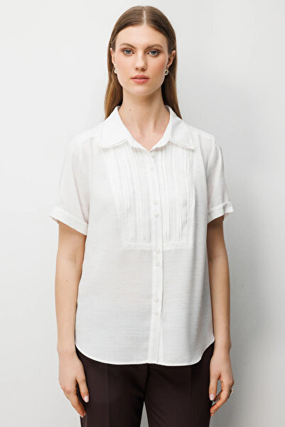 Ekol Fabric Patterned Short Sleeve Shirt -2542