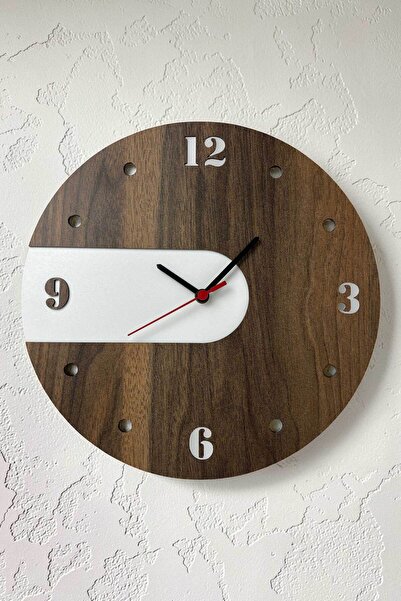 HediyeHanesi Wooden Wall Clock Silent 30cm