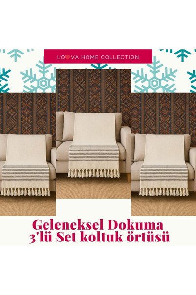 Loova Koltuk Örtüsü 3'lü Paket Ekonomik Set
